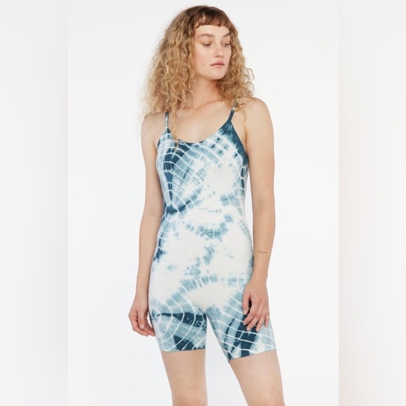 LACAUSA Tops - LACAUSA x Anthropologie Luna Unitard Bodysuit Pacific Swirl